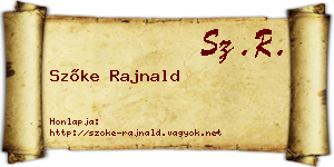 Szőke Rajnald névjegykártya